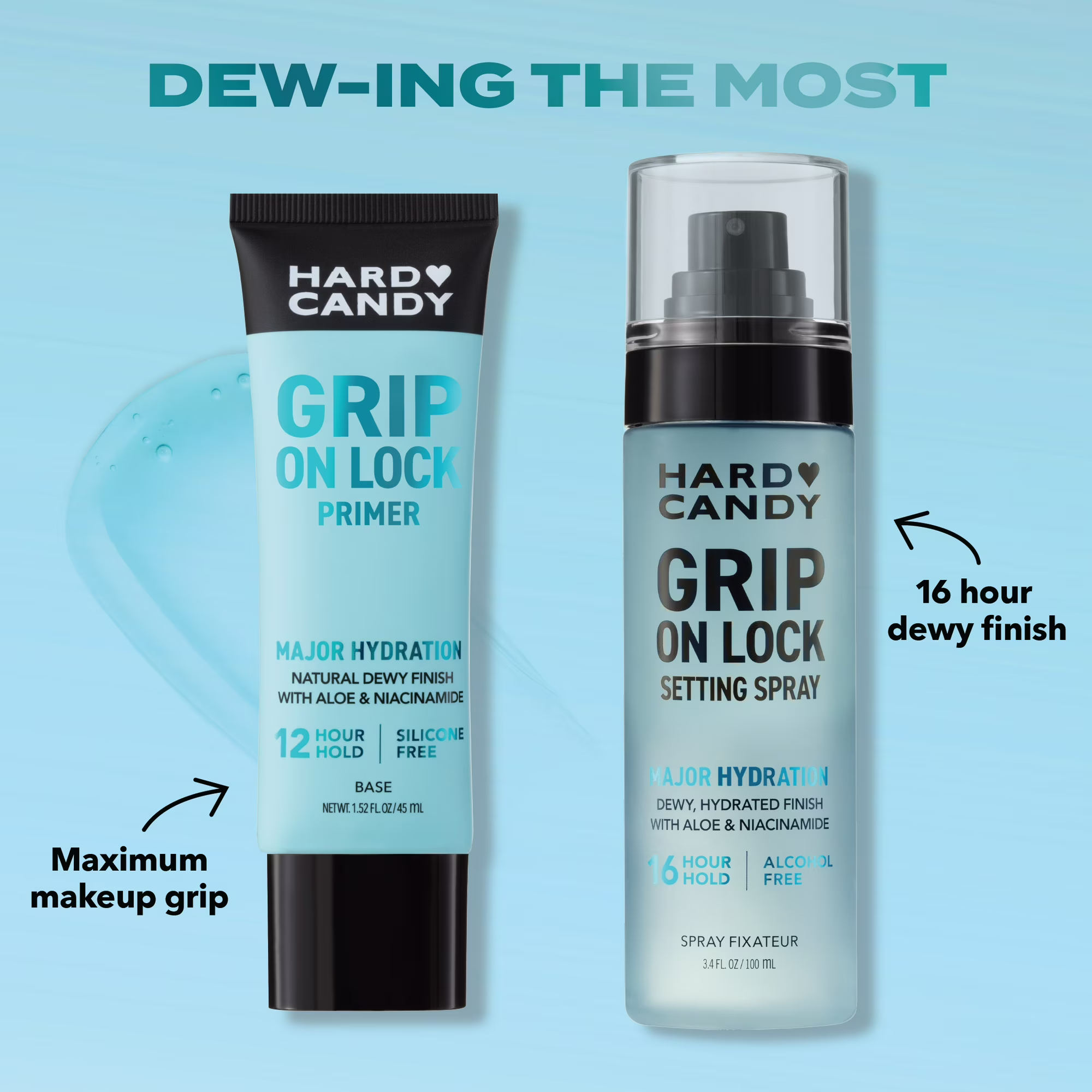Hard Candy Grip On Lock Setting Spray, Alcohol-Free, 16 Hour Hold, Dewy Finish, Hydrating - Image 2