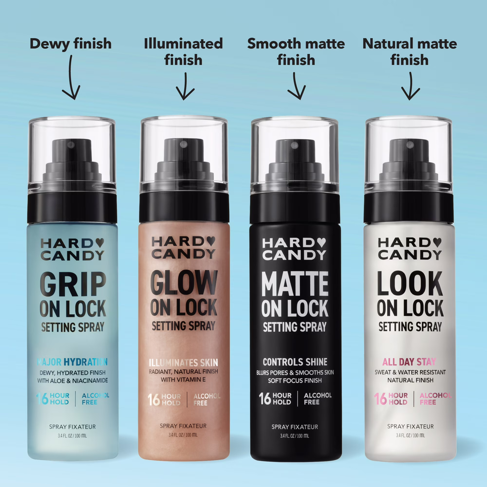 Hard Candy Grip On Lock Setting Spray, Alcohol-Free, 16 Hour Hold, Dewy Finish, Hydrating - Image 3