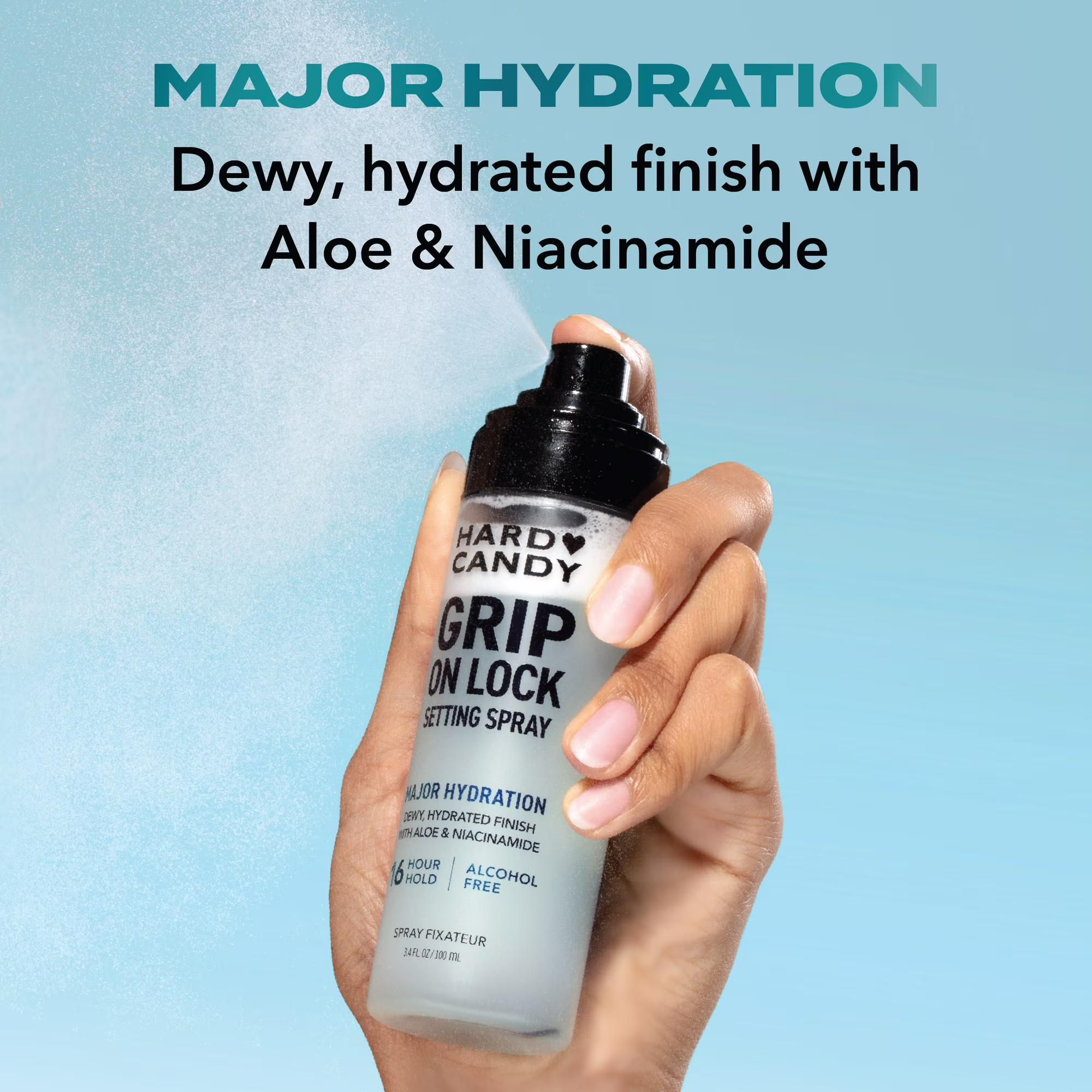 Hard Candy Grip On Lock Setting Spray, Alcohol-Free, 16 Hour Hold, Dewy Finish, Hydrating - Image 4