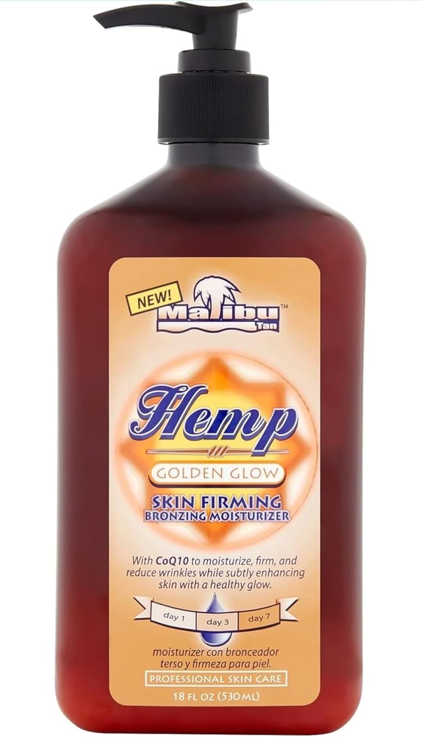 Malibu Tan Hemp Golden Glow Bronzing Moisturizer with Skin Firming for Dry Skin, 18 fl Ounce - Image 6